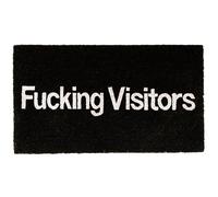 Fisura - Zerbino ingresso casa F*cking Visitors" di cocco con base antiscivolo in PVC. Zerbino interno nero dipinto a mano. Tappeto ingresso casa con messaggio divertente. 70 x 40 cm