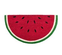 Fisura - Zerbino ingresso casa in cocco "Anguria"con supporto in PVC antiscivolo. Zerbino esterno divertente. Dipinto a mano. Dimensioni: 70 cm x 40 cm. Rosso, verde, bianco e nero.