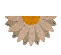 Fisura - Zerbino d'ingresso con forma. Originale zerbino in cocco con base antiscivolo in PVC. Misure: 70 x 40 cm. (Margherita, bianco)