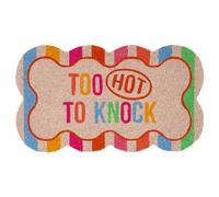 Fisura - Zerbino ingresso casa "Too Hot" di Coco con base antiscivolo in PVC. Zerbino interno Muticolor dipinto a mano. Tappeto ingresso casa con forma originale 70x40 cm