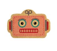 Fisura - Zerbino originale “robot” in cocco con base antiscivolo in PVC. Zerbino per ingresso casa. Zerbino rosa. Zerbino dalla forma originale. Misure: 60 cm x 40 cm