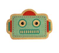 Fisura - Zerbino originale “robot” in cocco con base antiscivolo in PVC. Zerbino per ingresso casa. Zerbino blu. Zerbino dalla forma originale. Misure: 60 cm x 40 cm