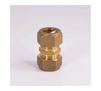 Fit 15mm Tube OD Brass Compression Union Fitting With Copper Ferrule Ring Water Gas Oil