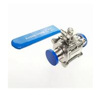 Fit 19mm Pipe OD x 1.5" Tri Clamp Full Port 3-PC Ball Valve SUS304 Stainless Steel Homebrew Beer