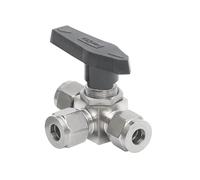 Fit 3 6 8 12mm 1/4" OD Tube Tee T-Port Ball Valve Compression Union 304 Stainless Steel For Propane Fuel Water Oil Gas(1/8")