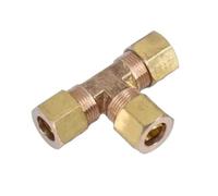 Fit 3/6" Tube Brass Tee 3 Ways Compression Union Fitting Water Gas Oil Connector