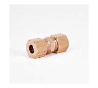 Fit 8mm Tube OD Brass Compression Union Fitting With Copper Ferrule Ring Water Gas Oil