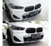 FIT BMW X2 SERIES F39 2017+ DOUBLE SLAT FRONT KIDNEY GRILLE GRILLS GLOSS BLACK