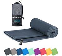 Fit-Flip Asciugamano microfibra - compatto e ultraleggero - asciugamani palestra - il perfetto telo mare grande - ottimale per viaggio, sport e piscina (90x180cm grigio scuro)