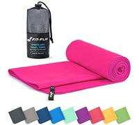 Fit-Flip Asciugamano microfibra - compatto e ultraleggero - asciugamani palestra - il perfetto telo mare grande - ottimale per viaggio, sport e piscina (100x200cm fucsia)