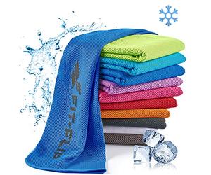Fit-Flip Asciugamano rinfrescante in Microfibra - Asciugamani refrigerante Perfetto per Lo Sport - Airflip Cooling Towel per Palestra, Tennis, Viaggio, Yoga (100x30cm Blu Scuro)
