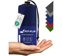 Fit-Flip Lenzuola sacco a pelo ultraleggero da viaggio, sacco a pelo in microfibra con scomparto per cuscino, sacco a pelo estivo morbido in seta, sacco lenzuolo anche come sacco a pelo (blu)