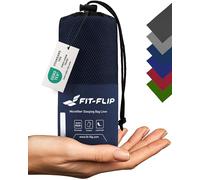 Fit-Flip Lenzuola sacco a pelo ultraleggero da viaggio, sacco a pelo in microfibra con scomparto per cuscino, sacco a pelo estivo morbido in seta, sacco lenzuolo anche come sacco a pelo (blu scuro)