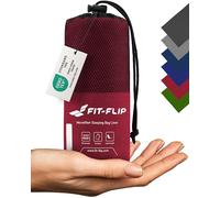 Fit-Flip Lenzuola sacco a pelo ultraleggero da viaggio, sacco a pelo in microfibra con scomparto per cuscino, sacco a pelo estivo morbido in seta, sacco lenzuolo anche come sacco a pelo (viola scuro)