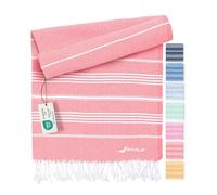 Fit-Flip Telo hammam - asciugamano mare cotone antisabbia XXL - asciugatura rapida - teli sauna fouta, asciugamani spiaggia ideale come sarong e per doccia - Corallo - 200x200cm Sultan
