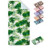 Fit-Flip Telo Mare microfibra, leggero, fine e ad asciugatura rapida | Tropic Leaves 160cmx90cm, asciugamano microfibra grande, teli antisabbia da spiaggia, 100% riciclato