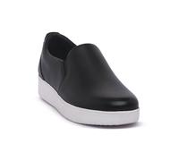 Fitflop Rally Leather Slip On Skate Sneakers, Scarpe da Ginnastica Donna, Black, 38 EU