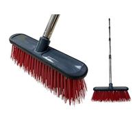 Fit For The Job Scopa resistente per esterni con fibra sintetica e manico in alluminio in 4 parti,