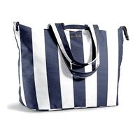 Fit & Fresh Foundry, borsa per tutte le cose, pieghevole Jumbo Tote estive, perfetta per viaggi notturni, weekend, giornate in spiaggia, 69,8 x 30,5 x 47 cm, blu navy a righe