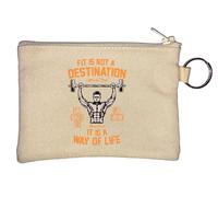 Fit is Not A Destination It is A Way of Life Go Hard Or Go Home, portachiavi portamonete beige