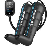 FIT KING Massaggiatore Gambe a Compressione d‘Aria Ricaricabile, Massaggio 5 Zone Regolabili con 3 Modalità e 11 Intensità, Ideale per Recupero Sportivo e Relax Quotidiano (L)