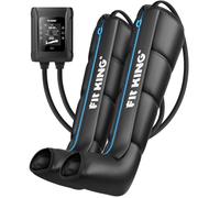 FIT KING Massaggiatore Gambe a Compressione d‘Aria Ricaricabile Senza Fili, Massaggio con 4 Zone Regolabili, 3 Modalità e 11 Intensità, Ideale per Recupero Sportivo e Relax Quotidiano (Medio)