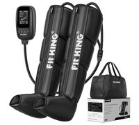 FIT KING Massaggiatore Gambe a Compressione d'Aria con 4 Zone Massaggio per il Massaggio e Il Rilassamento dei Piedi Polpacci e Cosce, Ideale per Recupero Sportivo e Relax Quotidiano (Taglia Media)