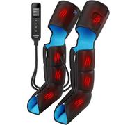 FIT KING Massaggiatore Gambe con Calore e Compressione, Pressoterapia Linfodrenaggio Massaggio Gambe Miglioramento della Circolazione e Recupero Sportivo 3 Livelli di Calore, 3 Modalità Massaggio