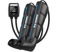 FIT KING Massaggiatore per Gambe con Controllo 4 Zone, Ricaricabile, Stivali a Compressione d'Aria per Recupero e Rilassamento Muscolare Profondo Portatile Senza Fili 12 Intensità 3 Modalità (M)
