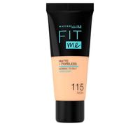 Fit Me Matte+Poreless Foundation 115, trattamento adatto a un impiego regolare, si integra senza difficoltà nelle abitudini quotidiane, flacone da 30 ml pensato per accompagnare i gesti di benessere d