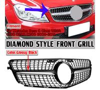 Fit Mercedes C Class W204 C180 C200 C300 08-14 Diamond Style Silver Front Grille
