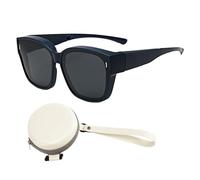 Fit Over Sunglasses, Uv Protection Sunglasses, 6.1x5.51x2.28 Inches, Folding Polarized Eyewear, Stylish Glasses Frame for Outdoor, Driving, Biking, Beach, Travel, Fishing, Hiking, Camping, Vacation