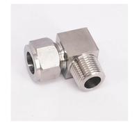 Fit Tube O/D 16mm -1/2" BSPT Elbow 304 Stainless Steel Ferrule Pneumatic Air Compression Fitting