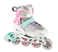 fit4form 4 in 1 - Pattini in linea Nils Extreme Smart, misura 39-43, regolabili, bianco/rosa