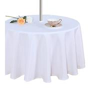 Fitable Tovaglia per esterni e interni, lavabile, impermeabile, senza pieghe, con cerniera e foro per ombrello, per primavera/estate/festa/picnic/barbecue/patio, colore bianco 60R