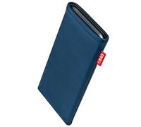 fitBAG Beat Blu Custodia per Apple iPhone 16e / iPhone 14 / iPhone 14 Pro per cellulare pelle nappa con imbottitura in microfibra | Accessorio con funzione di pulizia | Made in Germany