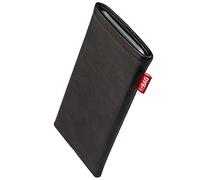 fitBAG Beat Nero per Viwoods AiPaper Reader Custodia per cellulare pelle nappa con imbottitura in microfibra | Accessorio con funzione di pulizia | Made in Germany