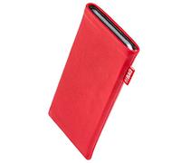 fitBAG Beat Rosso per Viwoods AiPaper Reader Custodia per cellulare pelle nappa con imbottitura in microfibra | Accessorio con funzione di pulizia | Made in Germany