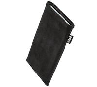 fitBAG Classic Nero custodia su misura per Vivo X300 FE | Prodotto in Germania | Materiale: microfibra Alcantara autentica | Fodera in microfibra