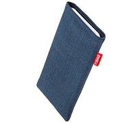 fitBAG Jive Blu per Google Pixel 9a Custodia per cellulare in tessuto con imbottitura in microfibra | Accessorio con funzione di pulizia | Made in Germany