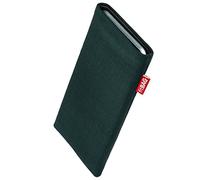 fitBAG Rave Verde per ZTE Blade V70 Max Custodia per cellulare in tessuto con imbottitura in microfibra | Accessorio con funzione di pulizia | Made in Germany