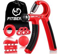 FitBeast Hand Grip Molla Avambraccio Gripper - Pacco da 5, Pinza per Avambracci Attrezzi, Attrezzo per Esercitare Le Dita, Finger Stretcher, Anello per Esercizi & Palla Antistress per Atleti