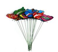 FitBest Farfalla Paletti multicolore 3D impermeabili su steli di filo, bastone lungo per decorare aiuole, vasi da fiori da giardino o patio, 15 pezzi