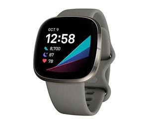 Fitbit Sense Advanced Smartwatch with Tools for Heart Health, Stress Management & Skin Temperature Trends, Sage Grey / Silver