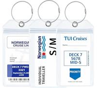 FitDA Etichetta Valigia da Crociera - 3 Pezzi Tag Valigia Trasparenti Visibili, in PVC Durevole e Impermeabili, con Anello a Vite Metallico, Accessori Viaggio Crociera (19 x 11 cm) (3)