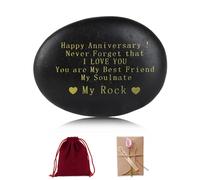 FitDA Pietra Happy Anniversary, Ricordo Romantico per Coppia, Idea Regalo Anniversario di Matrimonio o Fidanzamento, Souvenir Decorativo Uomo Donna(6-9cm)