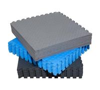 Fitem Piastrelle in schiuma EVA Premium & Ambientale - Tappeto Puzzle - Protezione del pavimento - Sport - Piscina - Crossfit - Bodybuilding - Palestra - Interni - Esterno - 44 x 44 x 1 cm (nero44