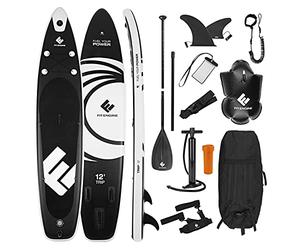 FitEngine Stand Up Paddle Board Set | 3 Fin Allrounder Trip SUP | incl. Supporto per Action Cam, pagaia, Pompa, Borsa, Boa per Il Nuoto e Molto Altro. | 365 cm