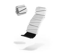 FITFIU Fitness RECTANCULAR WRIST - Set di 2 bracciali con pesi in acciaio da 0,5 kg in morbido silicone bianco per una maggiore resistenza del polso e della caviglia SHAPES COLLLECTION