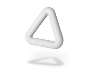 Fitfiu Fitness Triangular Kettlebell - Kettlebell da 3,2 kg con Impugnatura ergonomica in Acciaio e Morbido Silicone Bianco per sessioni di Forza e Cardio Shapes Collection